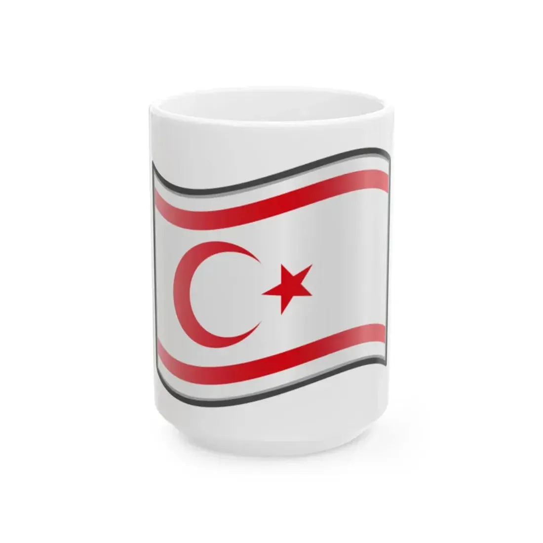 Nuvola Turkish Cypriot flag (Cyprus) White Coffee Mug 15oz - Go Mug Yourself