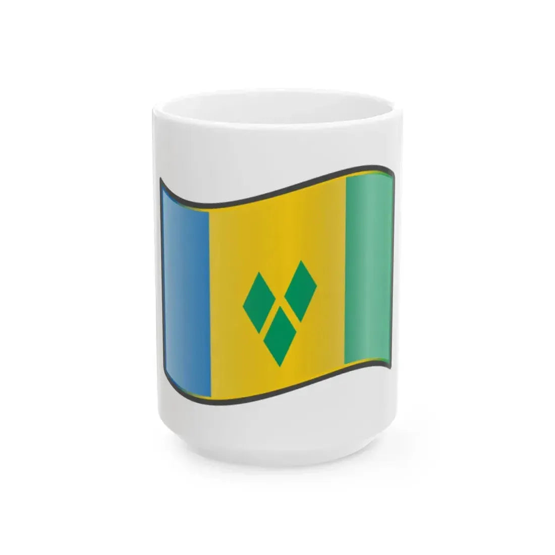 Nuvola Vincentian flag (Saint Vincent and the Grenadines) White Coffee Mug 15oz - Go Mug Yourself