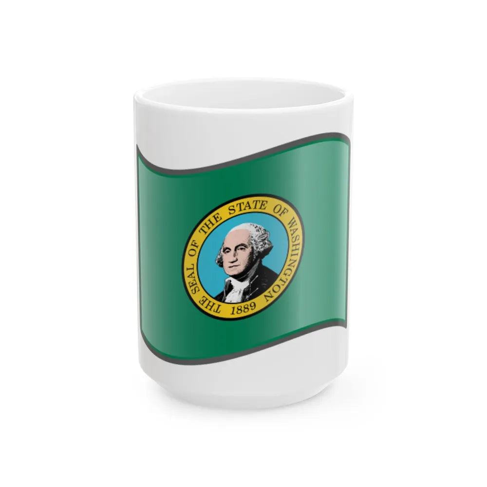 Nuvola Washington flag (United States) White Coffee Mug 15oz - Go Mug Yourself