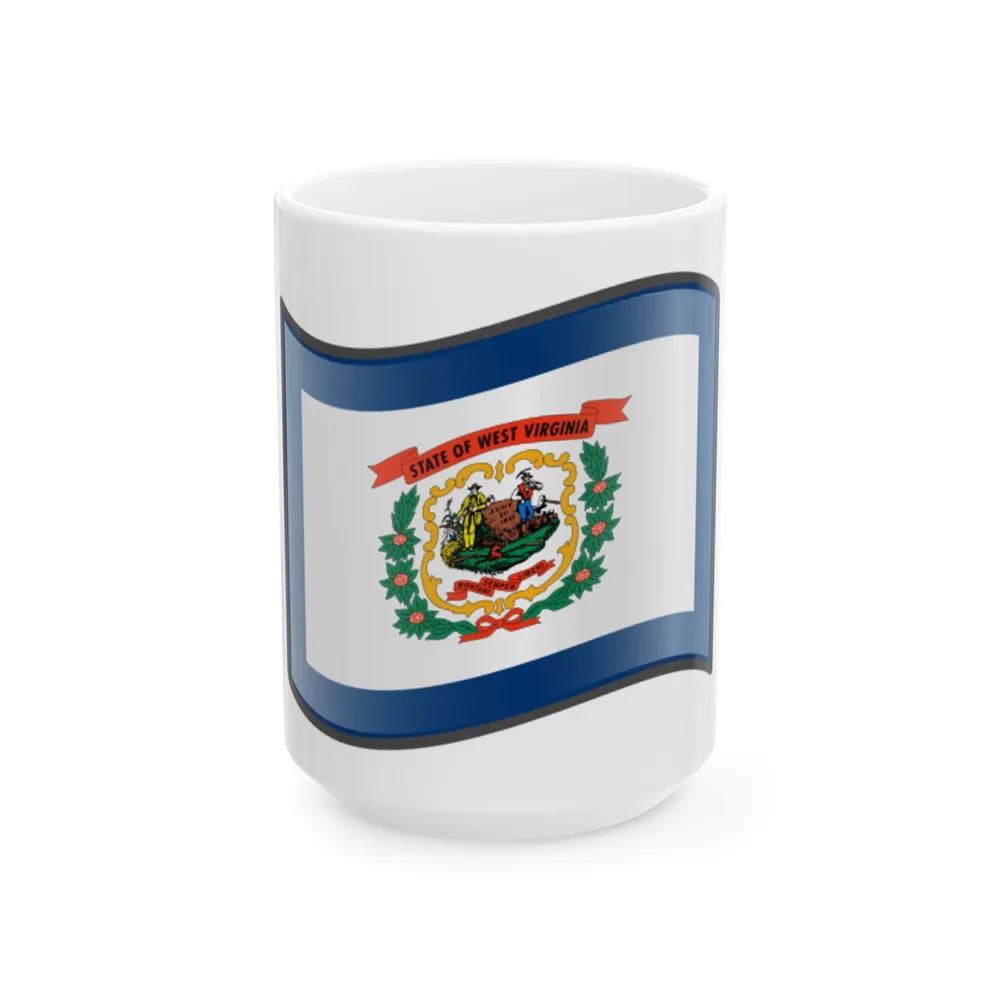 Nuvola West Virginia flag (United States) White Coffee Mug 15oz - Go Mug Yourself