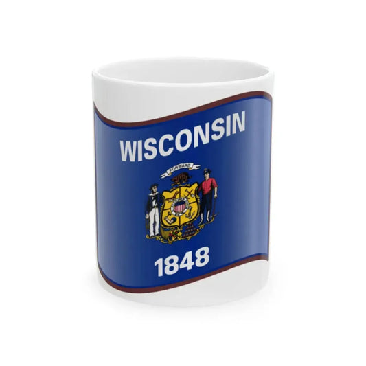 Nuvola Wisconsin flag (United States) White Coffee Mug 11oz - Go Mug Yourself