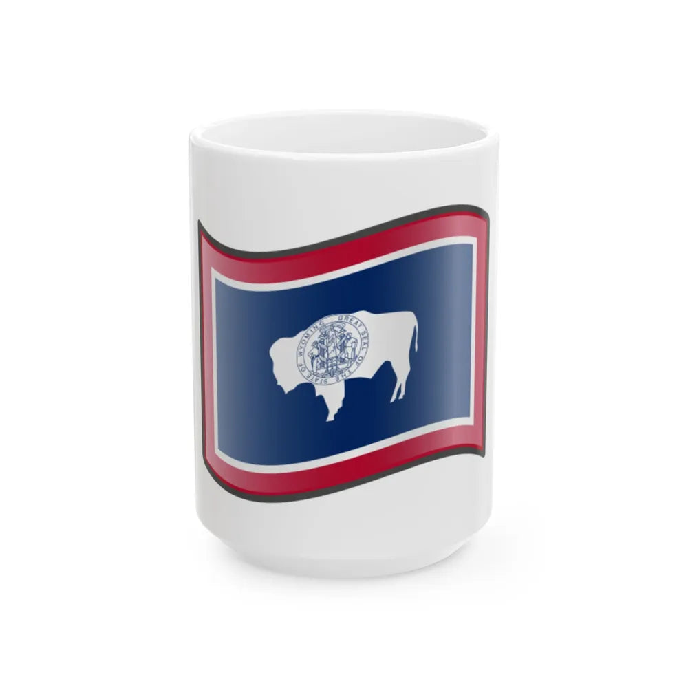 Nuvola Wyoming flag (United States) White Coffee Mug 15oz - Go Mug Yourself