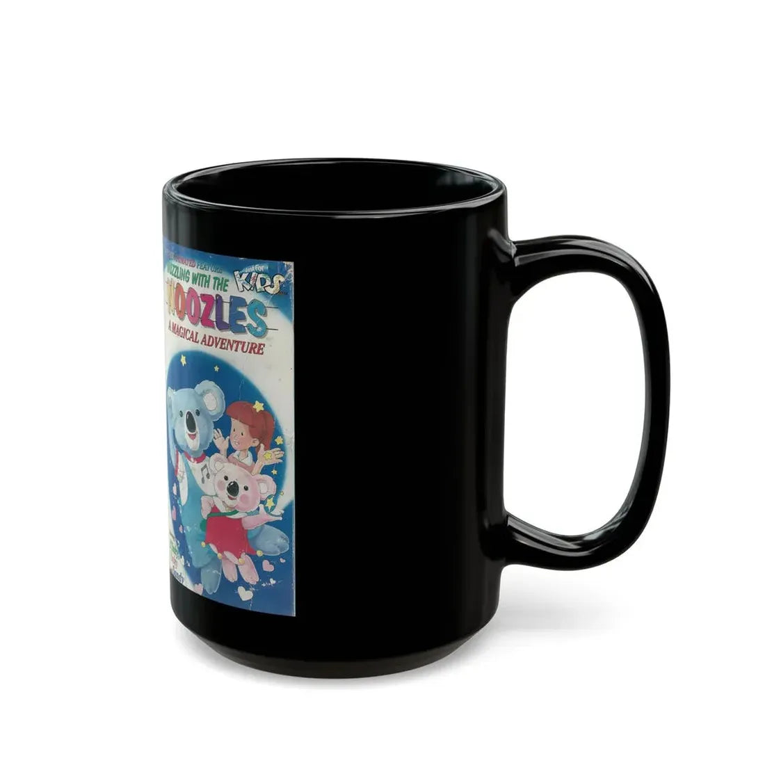 NUZZLING WITH THE NOOZLES A MAGICAL ADVENTURE JUST FOR KIDS (VHS COVER) - Black Coffee Mug - Go Mug Yourself