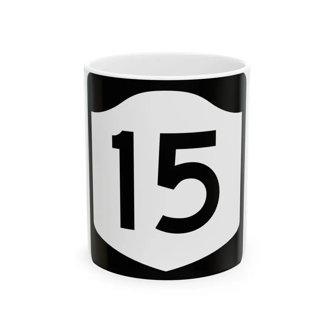NY-15 (New York) (Road Sign) White Coffee Mug 11oz - Go Mug Yourself