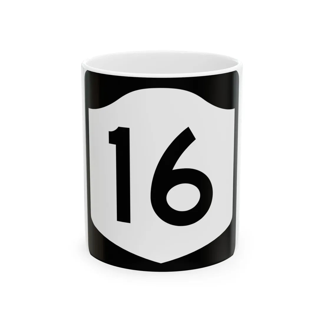 NY-16 (New York) (Road Sign) White Coffee Mug 11oz - Go Mug Yourself