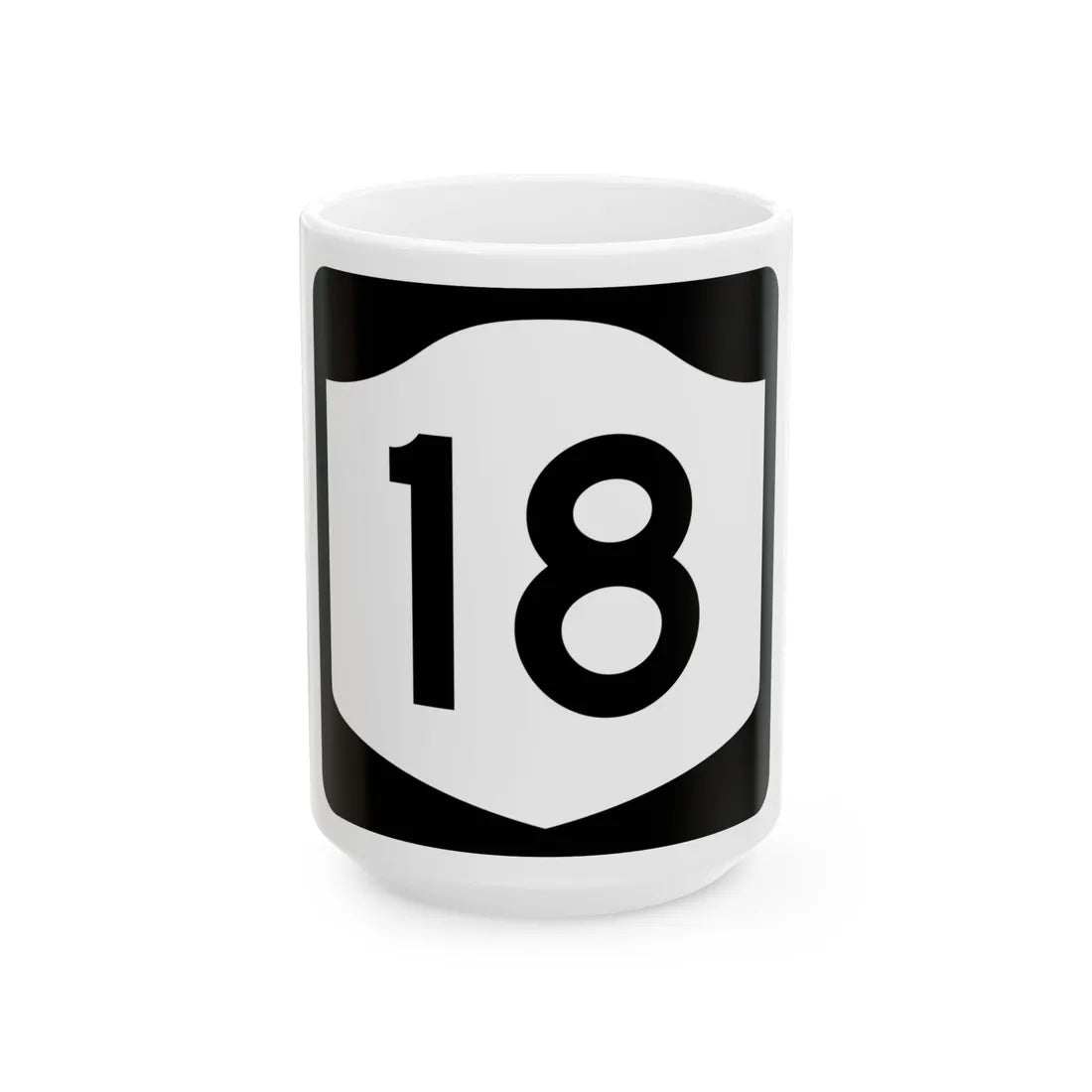 NY-18 (New York) (Road Sign) White Coffee Mug 15oz - Go Mug Yourself