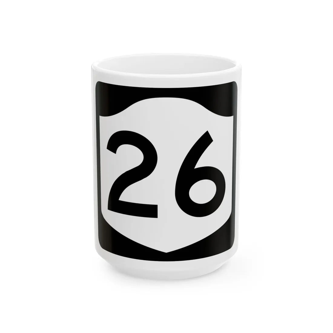 NY-26 (New York) (Road Sign) White Coffee Mug 15oz - Go Mug Yourself