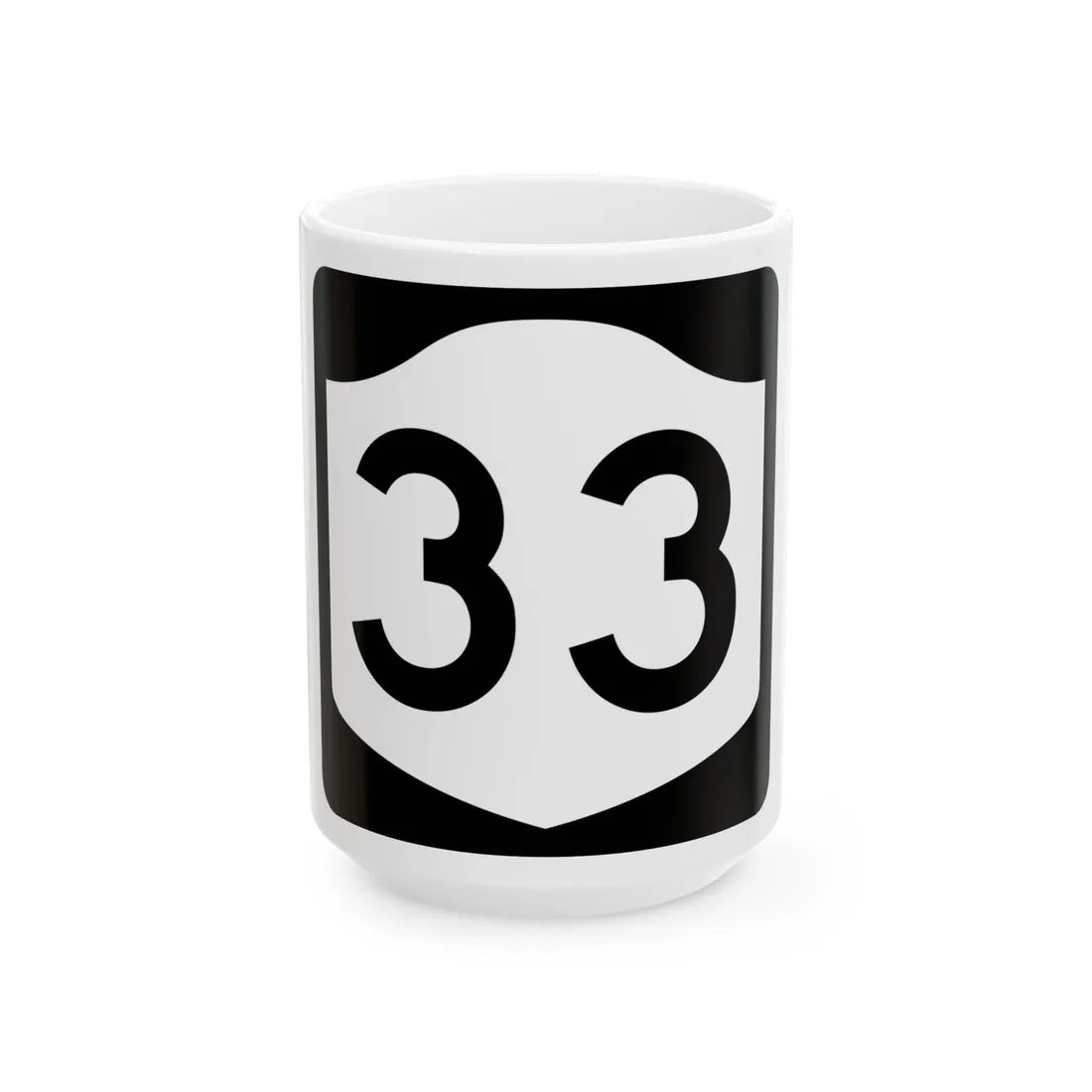 NY-33 (New York) (Road Sign) White Coffee Mug 15oz - Go Mug Yourself