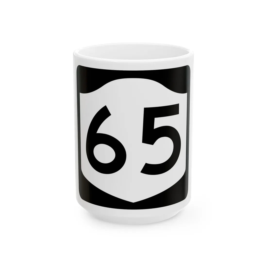 NY-65 (New York) (Road Sign) White Coffee Mug 15oz - Go Mug Yourself