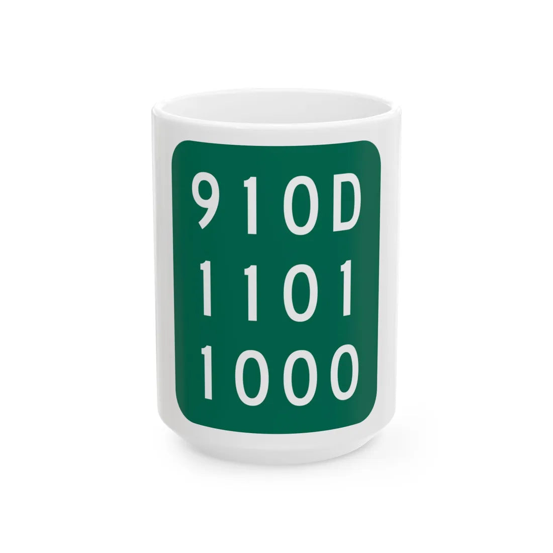 NY-910D (New York) (Road Sign) White Coffee Mug 15oz - Go Mug Yourself