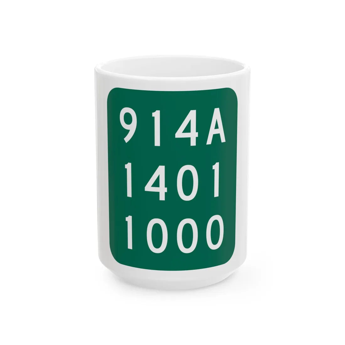 NY-914A (New York) (Road Sign) White Coffee Mug 15oz - Go Mug Yourself