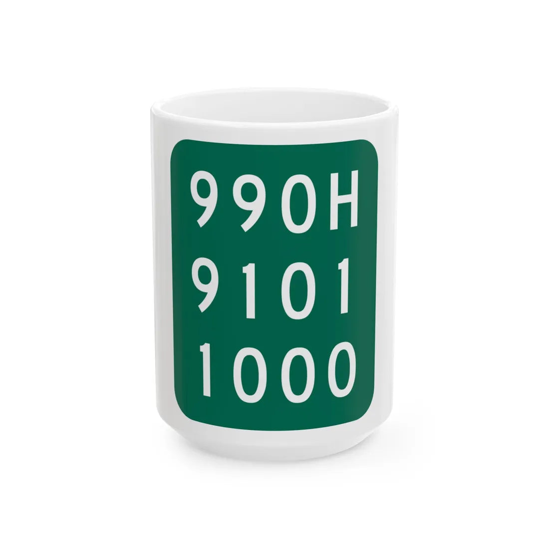 NY-990H (New York) (Road Sign) White Coffee Mug 15oz - Go Mug Yourself