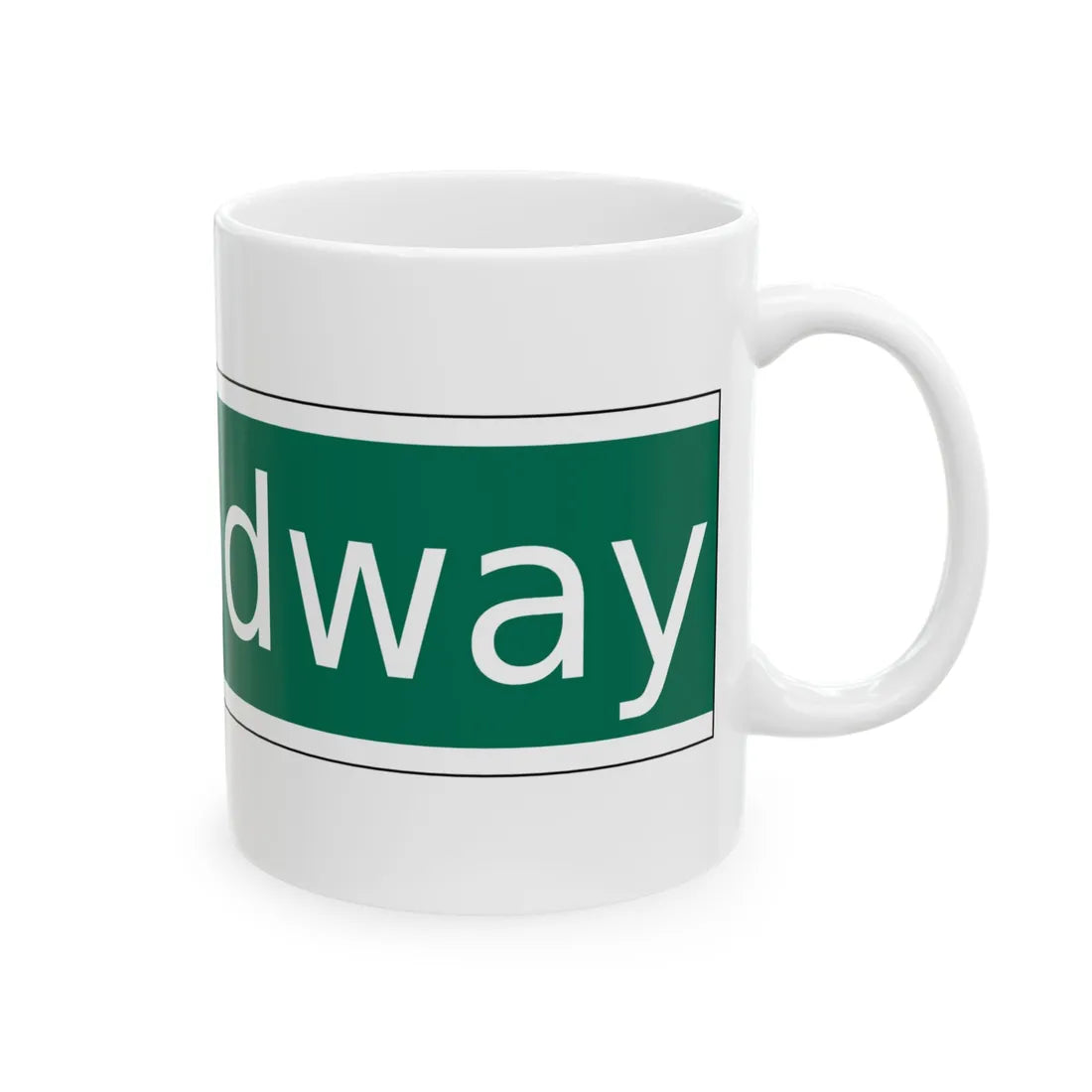 NYCDOT East Broadway Sign (New York) (Road Sign) White Coffee Mug - Go Mug Yourself