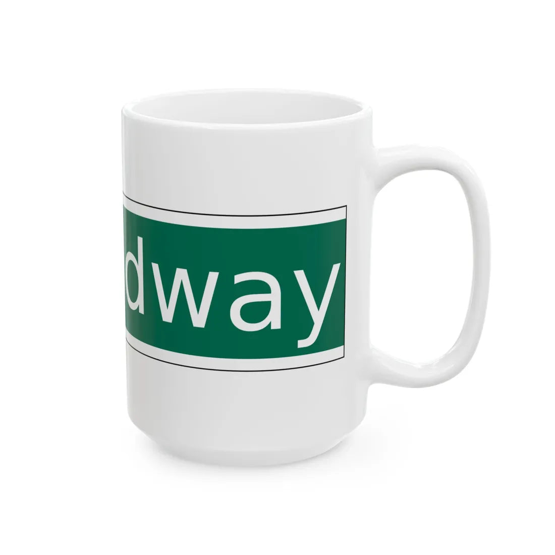 NYCDOT East Broadway Sign (New York) (Road Sign) White Coffee Mug - Go Mug Yourself