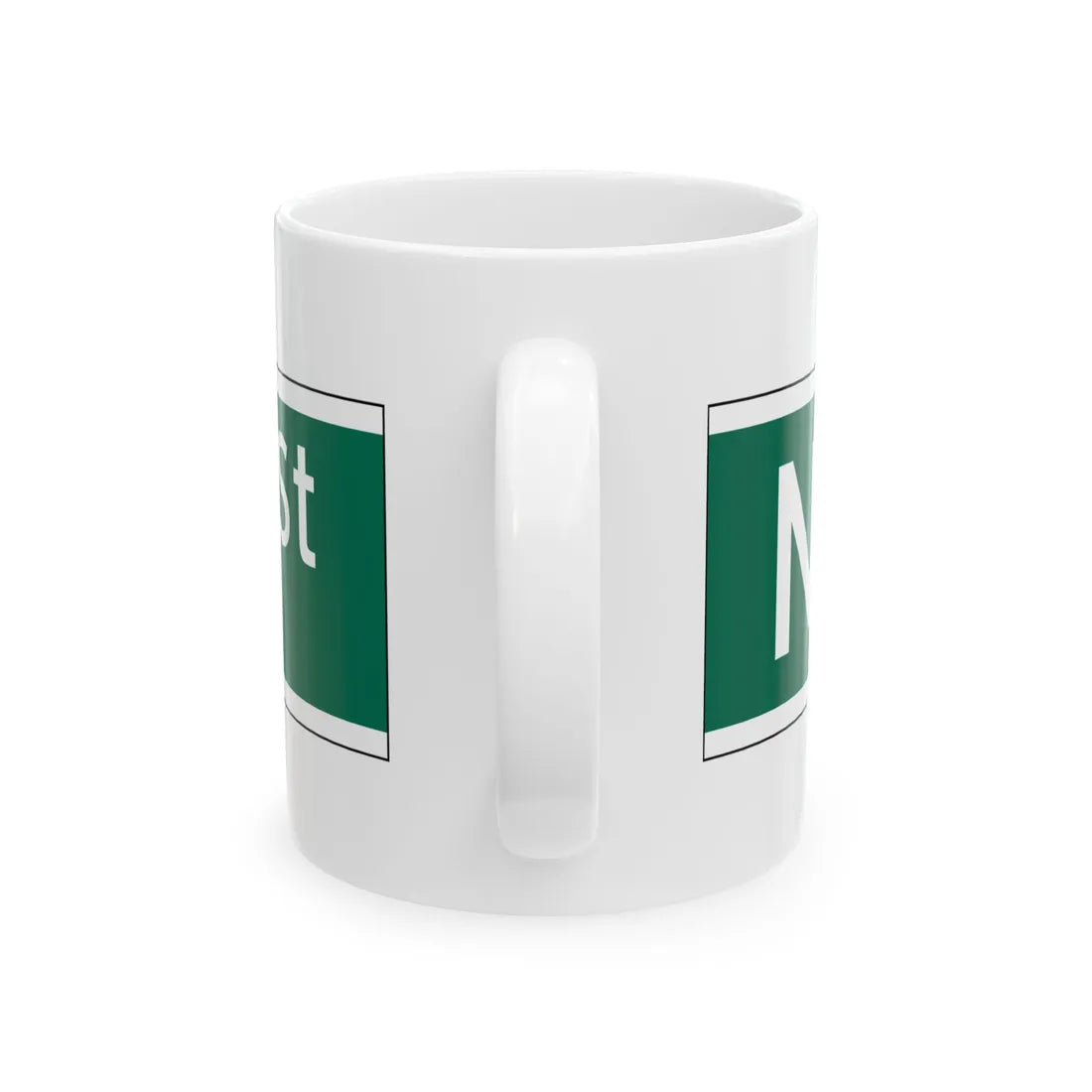 NYCDOT NEVINS ST Sign (New York) (Road Sign) White Coffee Mug - Go Mug Yourself