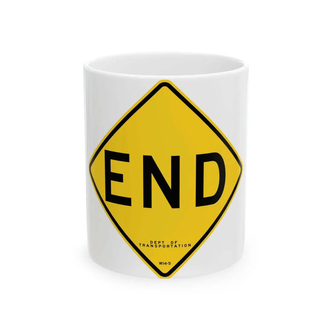 NYCDOT W14-5 (New York) (Road Sign) White Coffee Mug 11oz - Go Mug Yourself