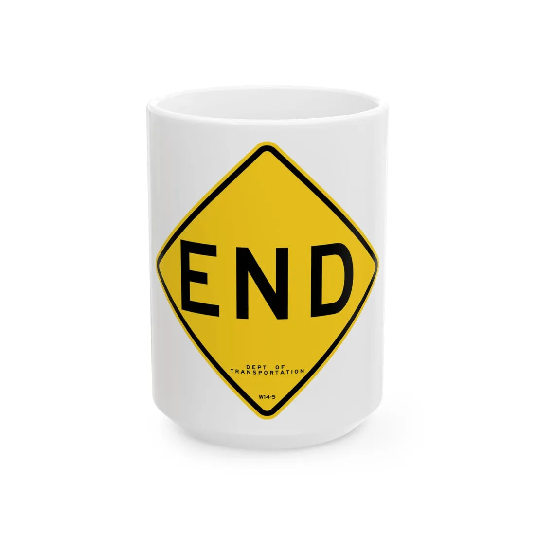 NYCDOT W14-5 (New York) (Road Sign) White Coffee Mug 15oz - Go Mug Yourself