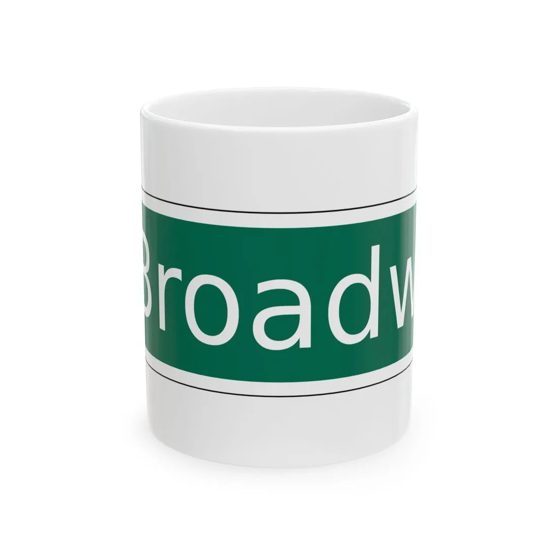 NYCDOT West Broadway Sign (New York) (Road Sign) White Coffee Mug 11oz - Go Mug Yourself