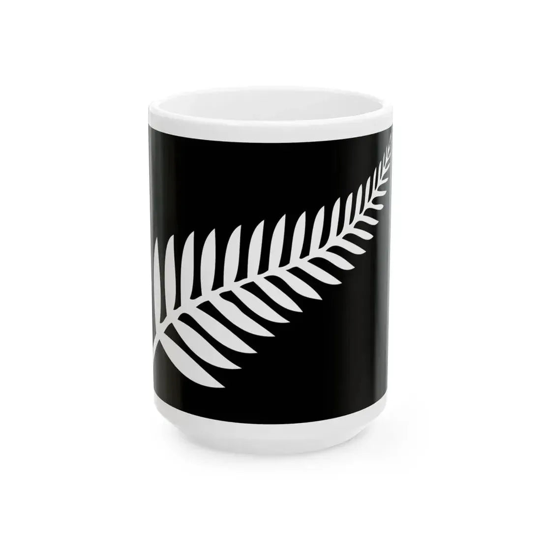 NZ fern flag (New Zealand) White Coffee Mug 15oz - Go Mug Yourself