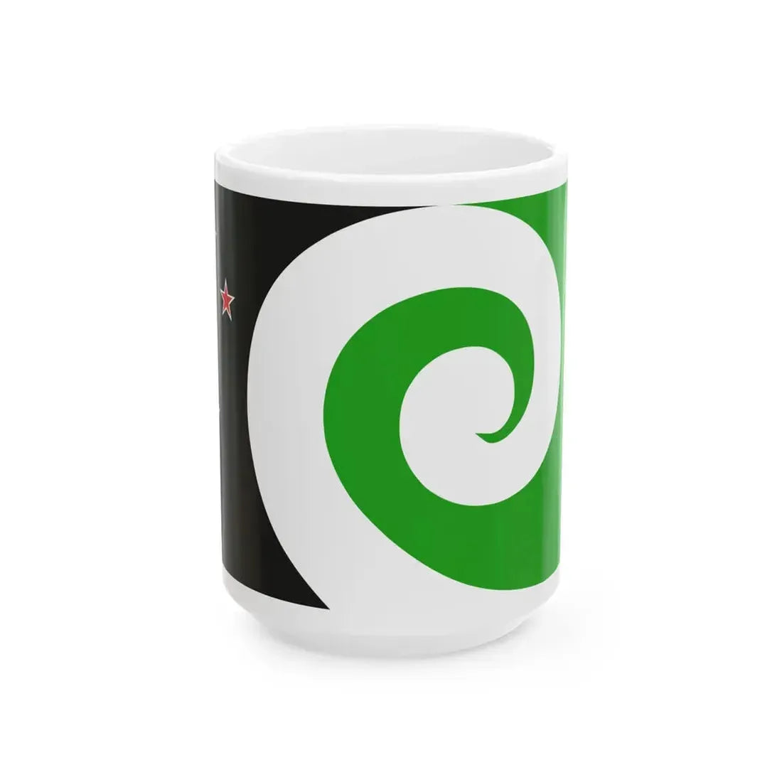 NZ flag design Moving Forward by Dominic Carroll (New Zealand) White Coffee Mug 15oz - Go Mug Yourself
