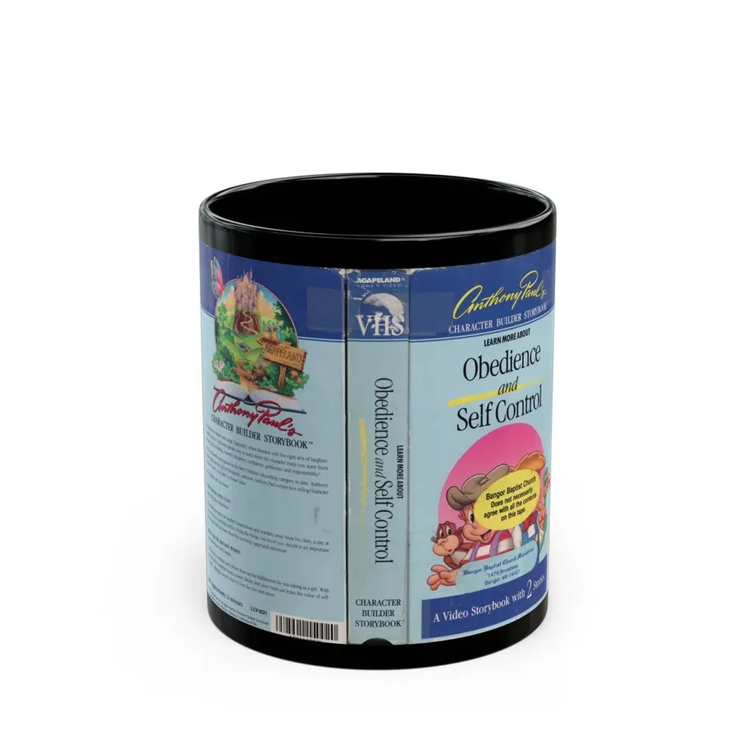 OBEDIENCE AND SELF CONTROL (VHS COVER) - Black Coffee Mug 11oz - Go Mug Yourself