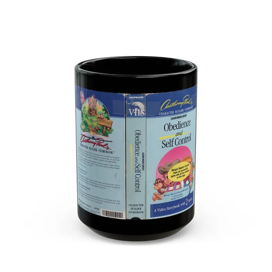 OBEDIENCE AND SELF CONTROL (VHS COVER) - Black Coffee Mug 15oz - Go Mug Yourself