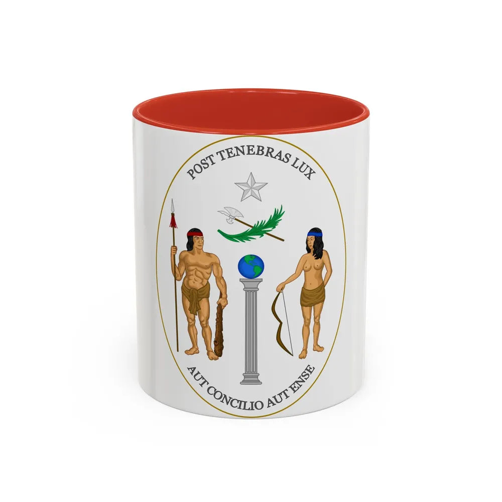 Obverse of the Coat of Arms of Chile (1812-1814) - Accent Coffee Mug 11oz Red - Go Mug Yourself