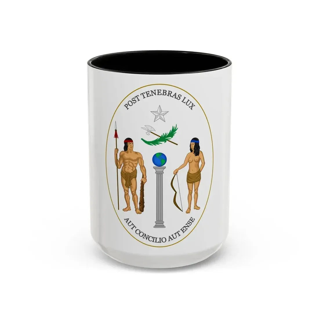 Obverse of the Coat of Arms of Chile (1812-1814) - Accent Coffee Mug 15oz Black - Go Mug Yourself
