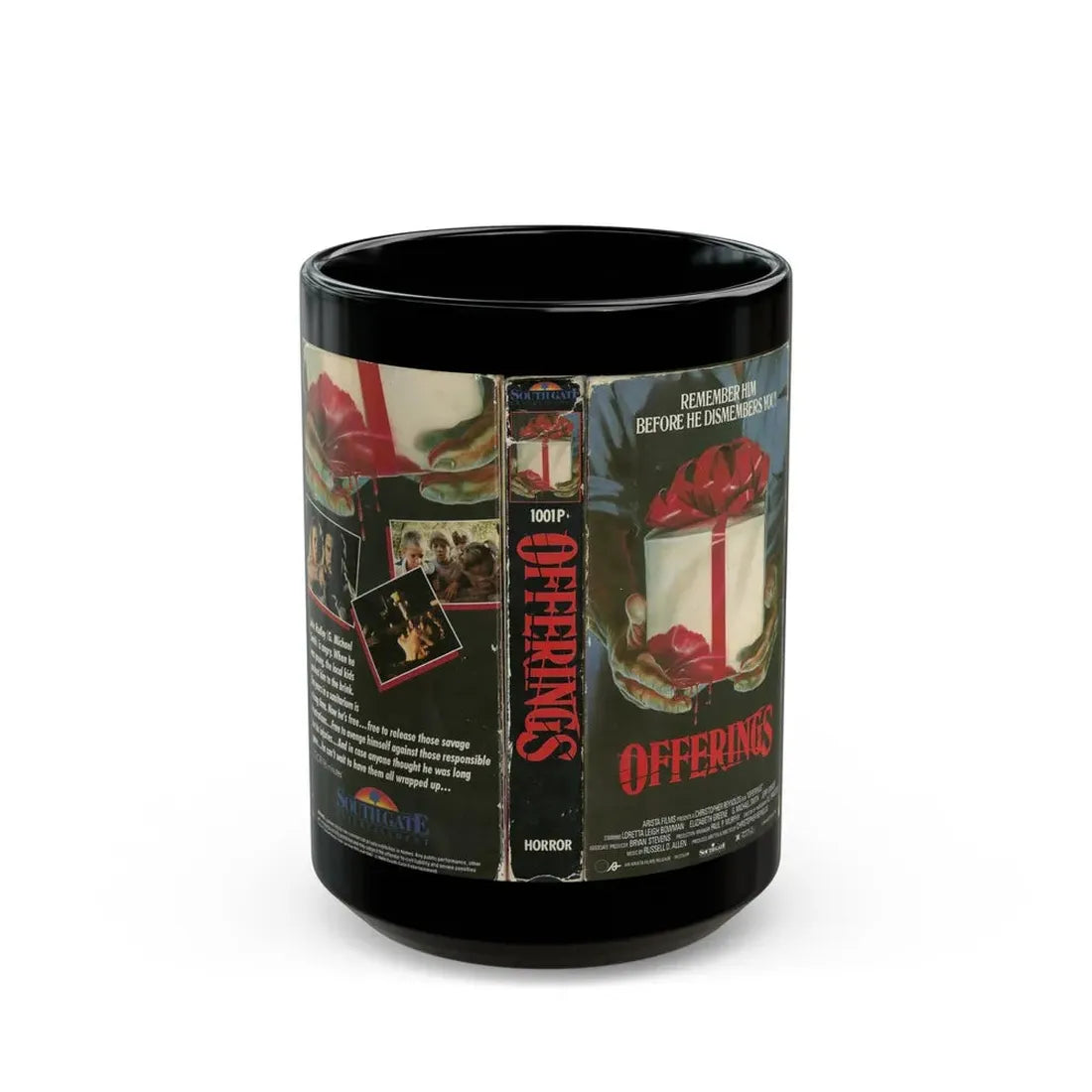 OFFERINGS SOUTHGATE ENTERTAINMENT (VHS COVER) - Black Coffee Mug 15oz - Go Mug Yourself