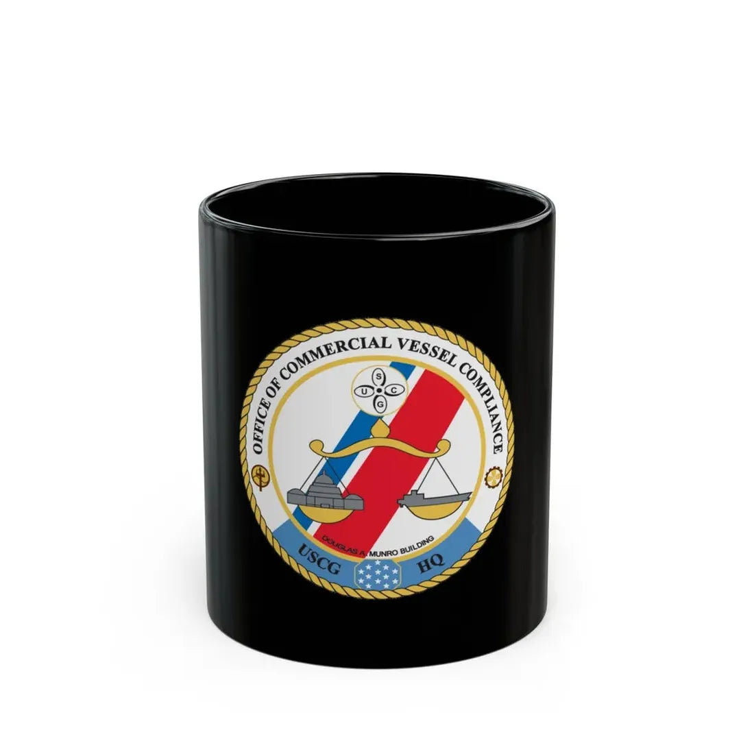 Office of Comm Vessel Cmplnce (U.S. Coast Guard) Black Coffee Mug 11oz - Go Mug Yourself