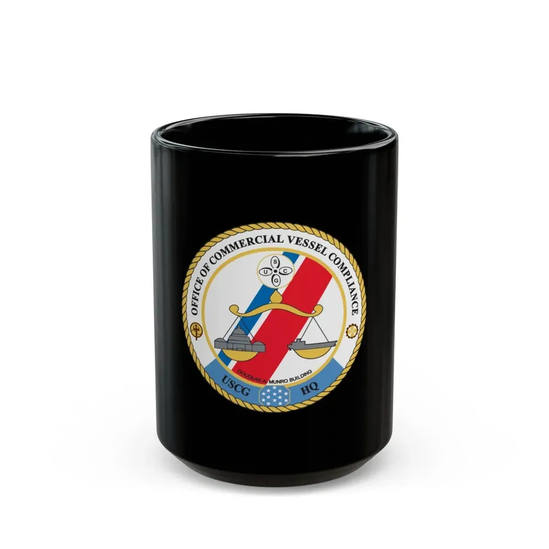 Office of Comm Vessel Cmplnce (U.S. Coast Guard) Black Coffee Mug 15oz - Go Mug Yourself