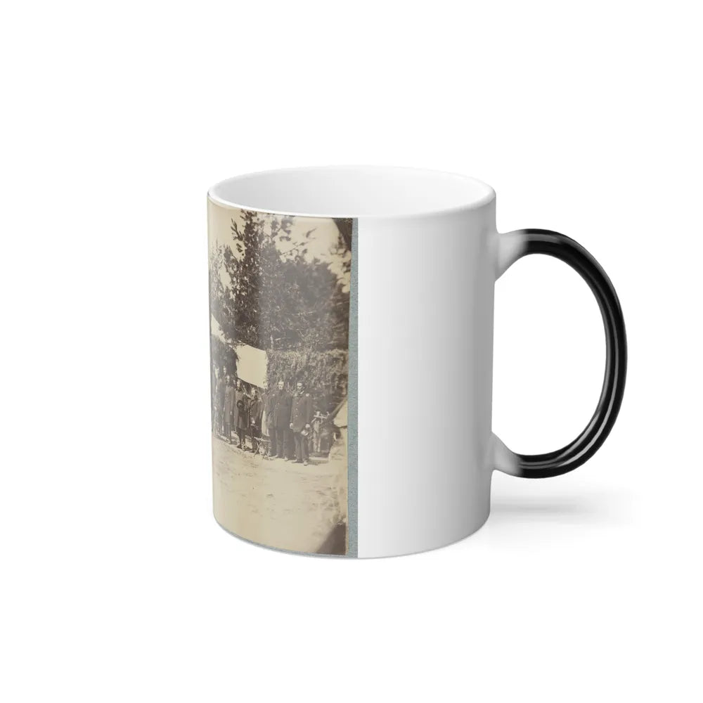 Officers Stand in Line by a Flagpole (U.S. Civil War) Color Changing Coffee Mug 11oz-Go Mug Yourself