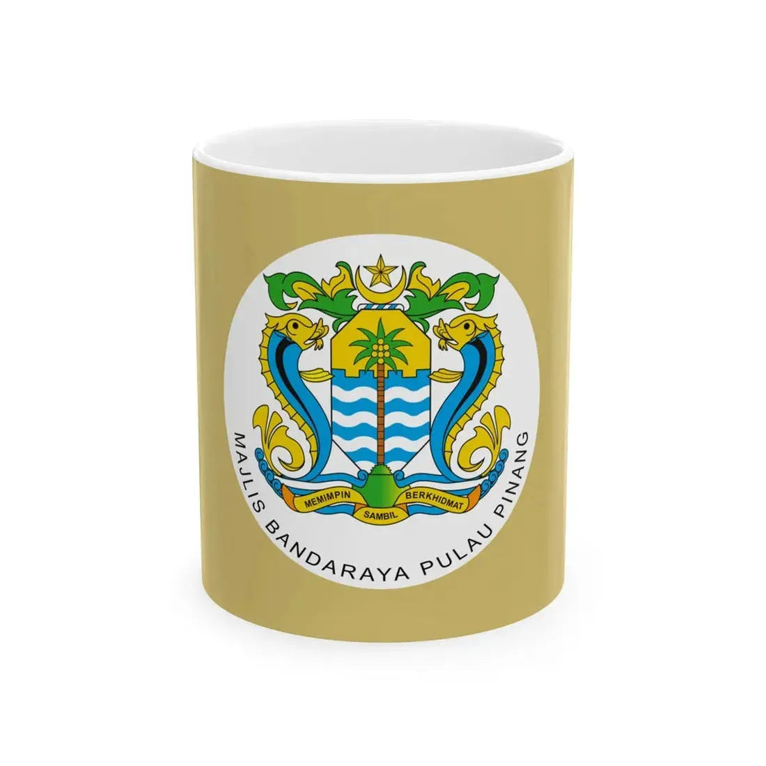 Official flag of the Penang Island City Council (Malaysia) White Coffee Mug 11oz - Go Mug Yourself