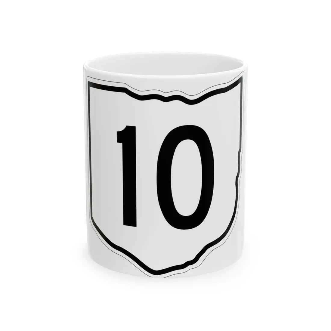 OH-10 1960 (Ohio) (Road Sign) White Coffee Mug 11oz - Go Mug Yourself