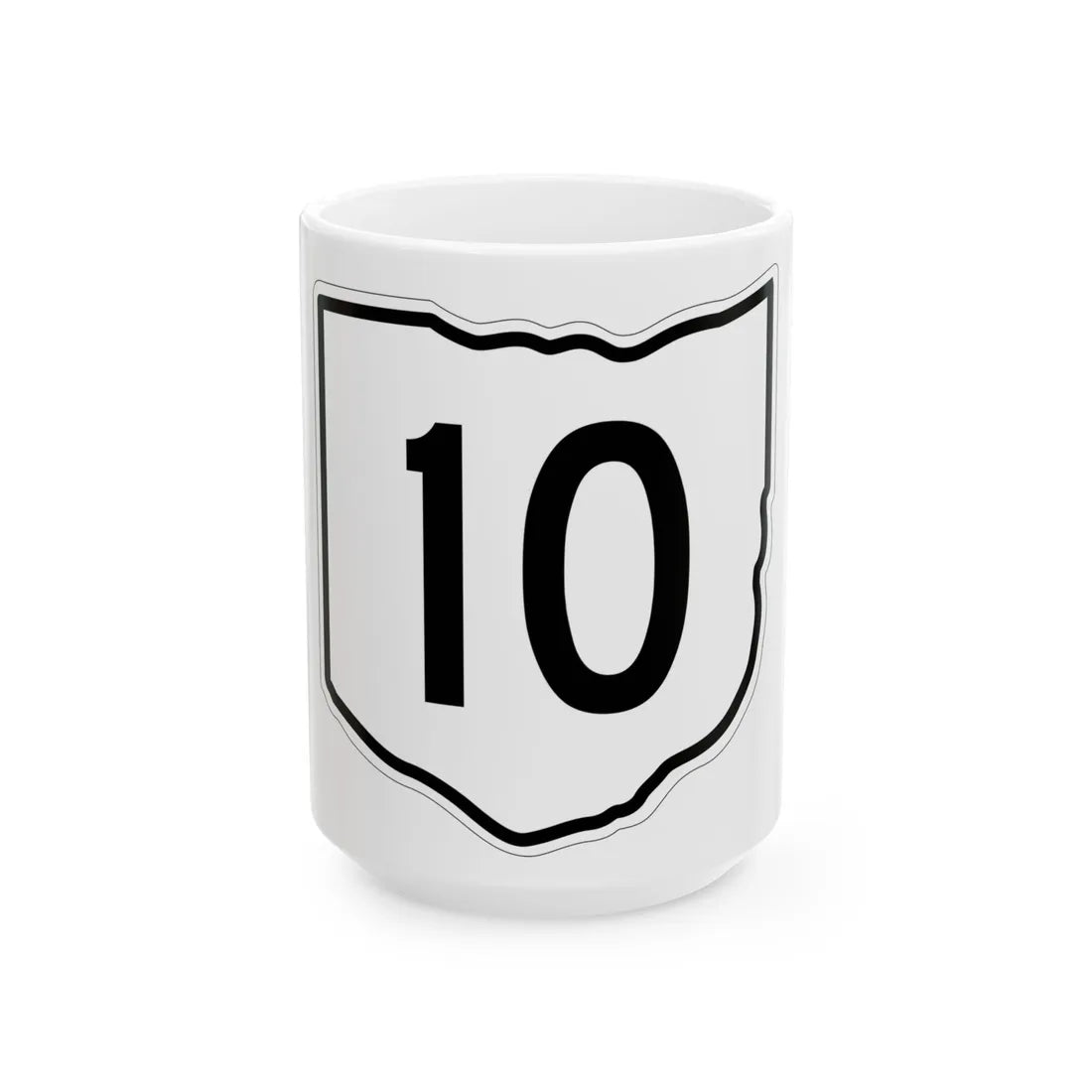 OH-10 1960 (Ohio) (Road Sign) White Coffee Mug 15oz - Go Mug Yourself