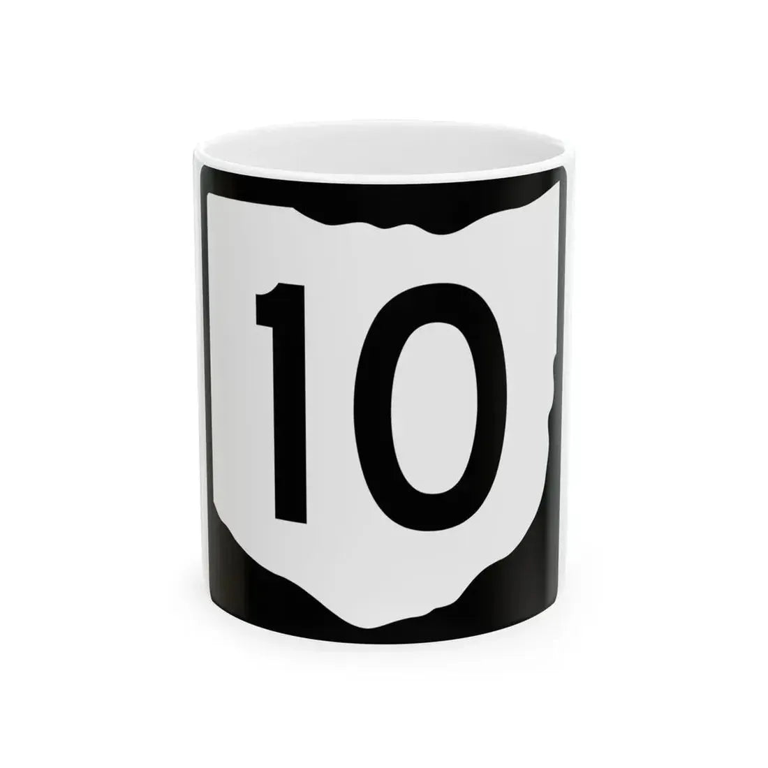 OH-10 (Ohio) (Road Sign) White Coffee Mug 11oz - Go Mug Yourself