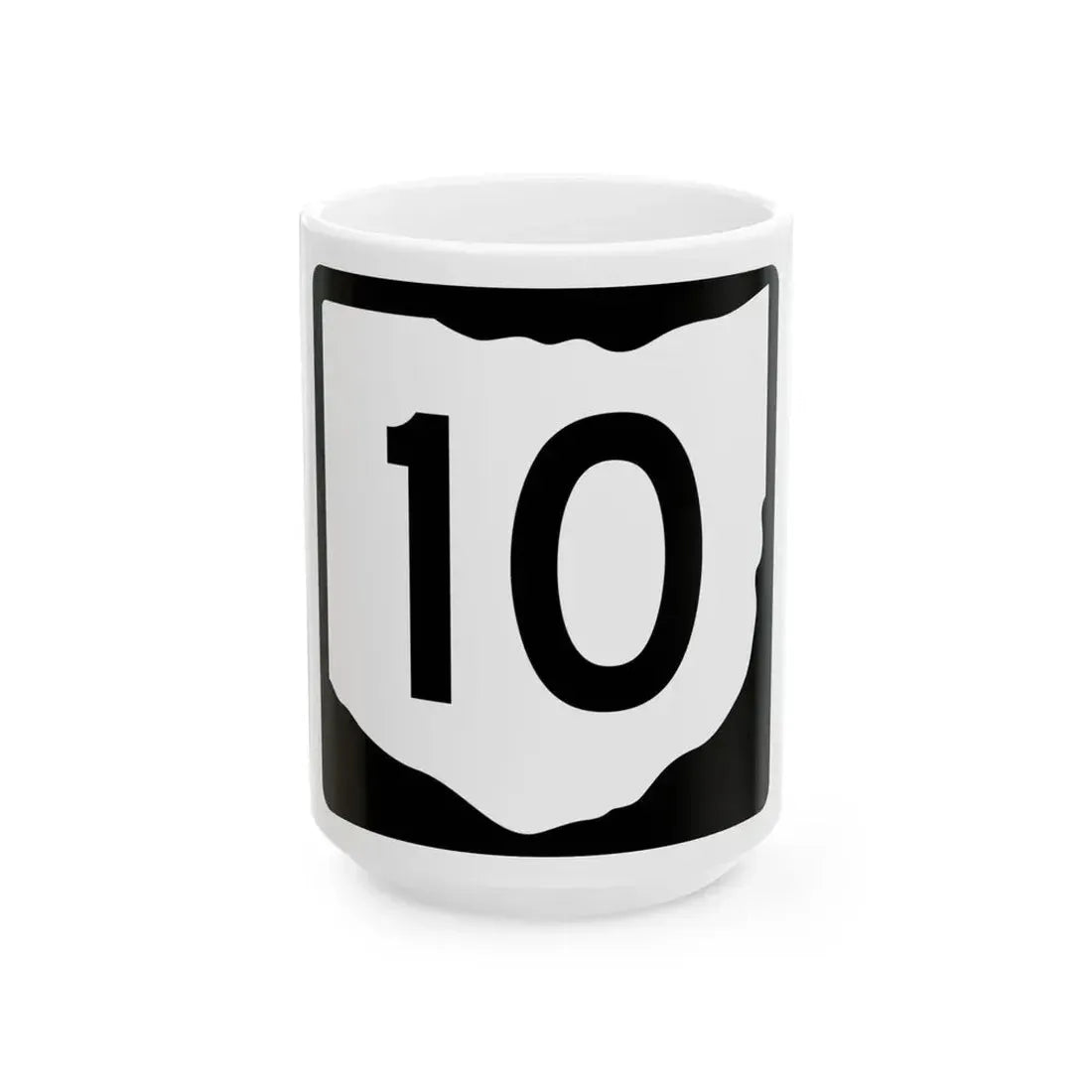 OH-10 (Ohio) (Road Sign) White Coffee Mug 15oz - Go Mug Yourself