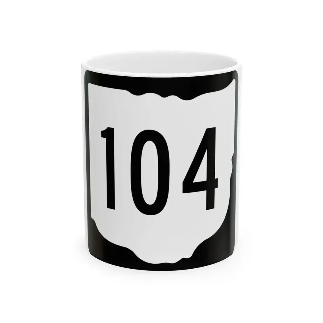 OH-104 1967 (Ohio) (Road Sign) White Coffee Mug 11oz - Go Mug Yourself