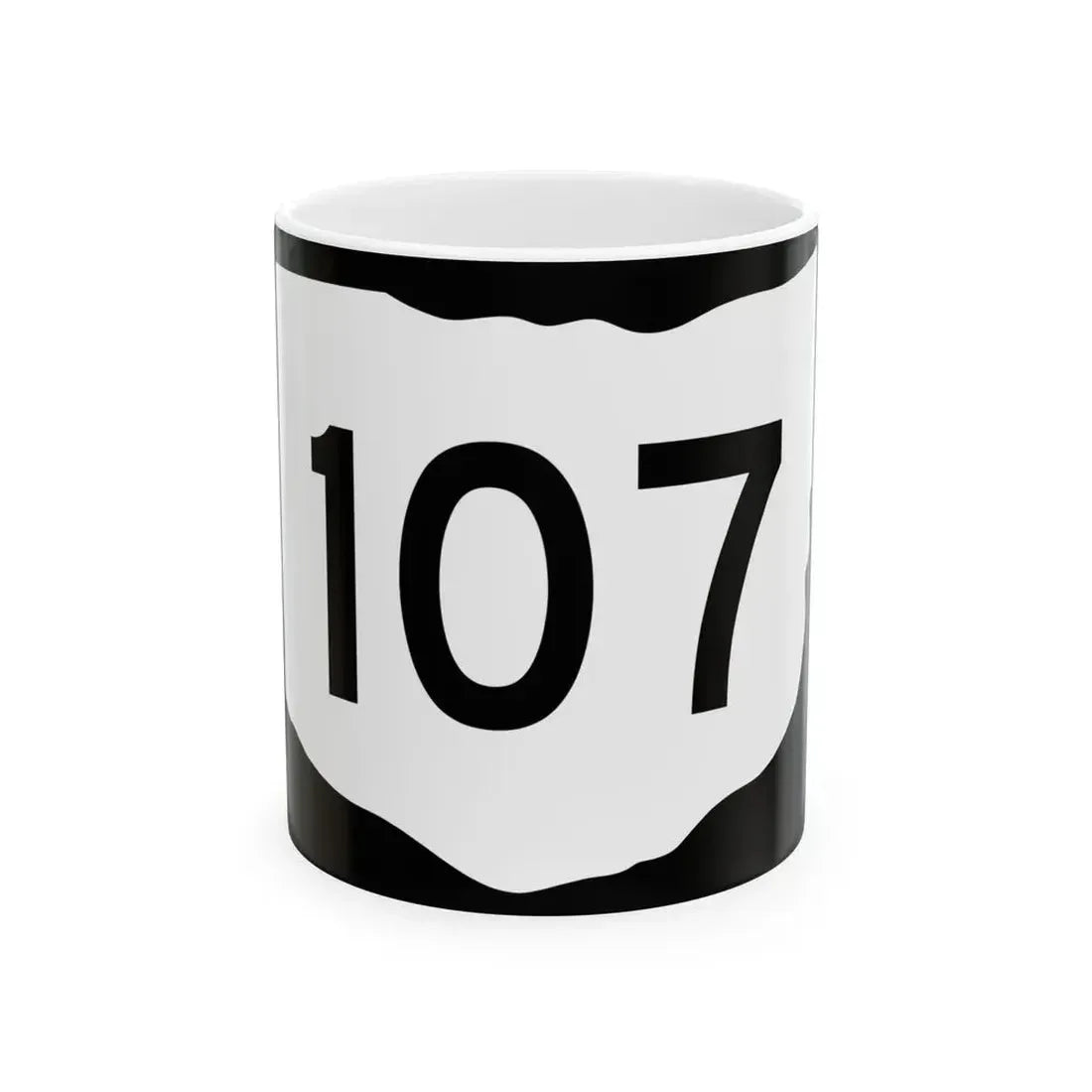 OH-107 (Ohio) (Road Sign) White Coffee Mug 11oz - Go Mug Yourself