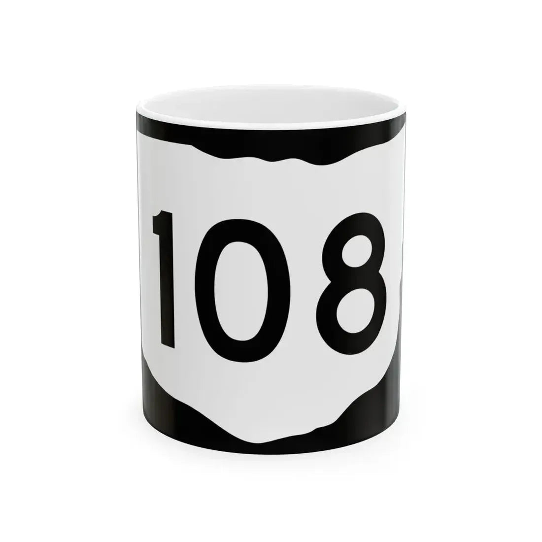 OH-108 (Ohio) (Road Sign) White Coffee Mug 11oz - Go Mug Yourself