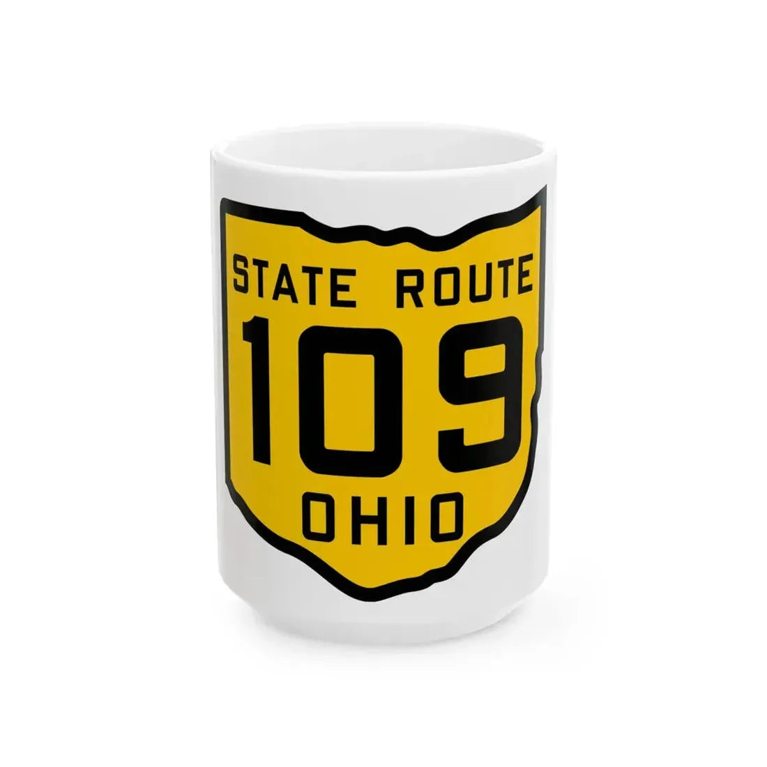 OH-109 1920 (Ohio) (Road Sign) White Coffee Mug 15oz - Go Mug Yourself