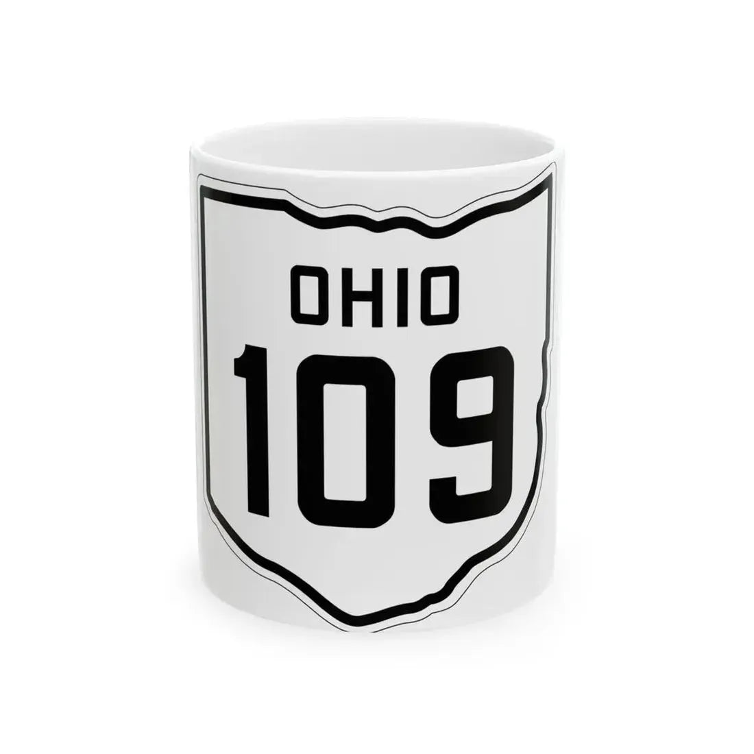 OH-109 1927 (Ohio) (Road Sign) White Coffee Mug 11oz - Go Mug Yourself