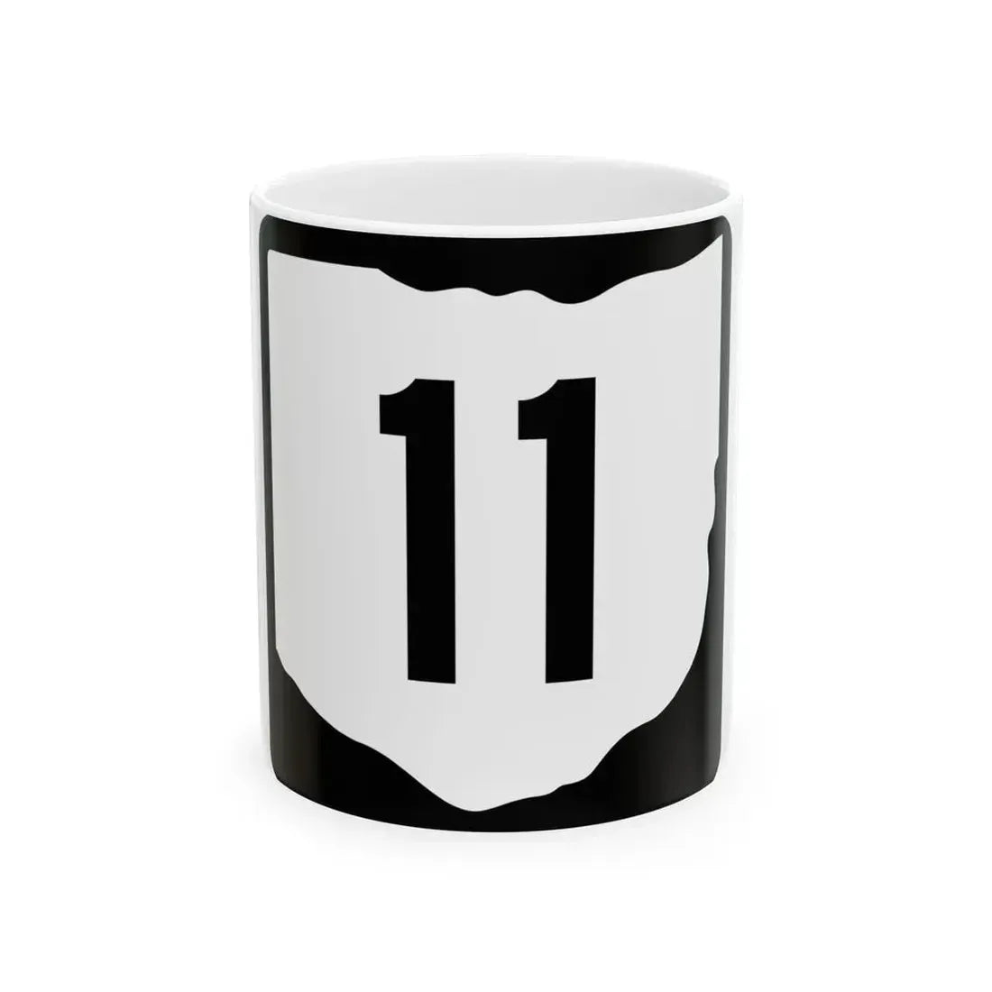 OH-11 (Ohio) (Road Sign) White Coffee Mug 11oz - Go Mug Yourself
