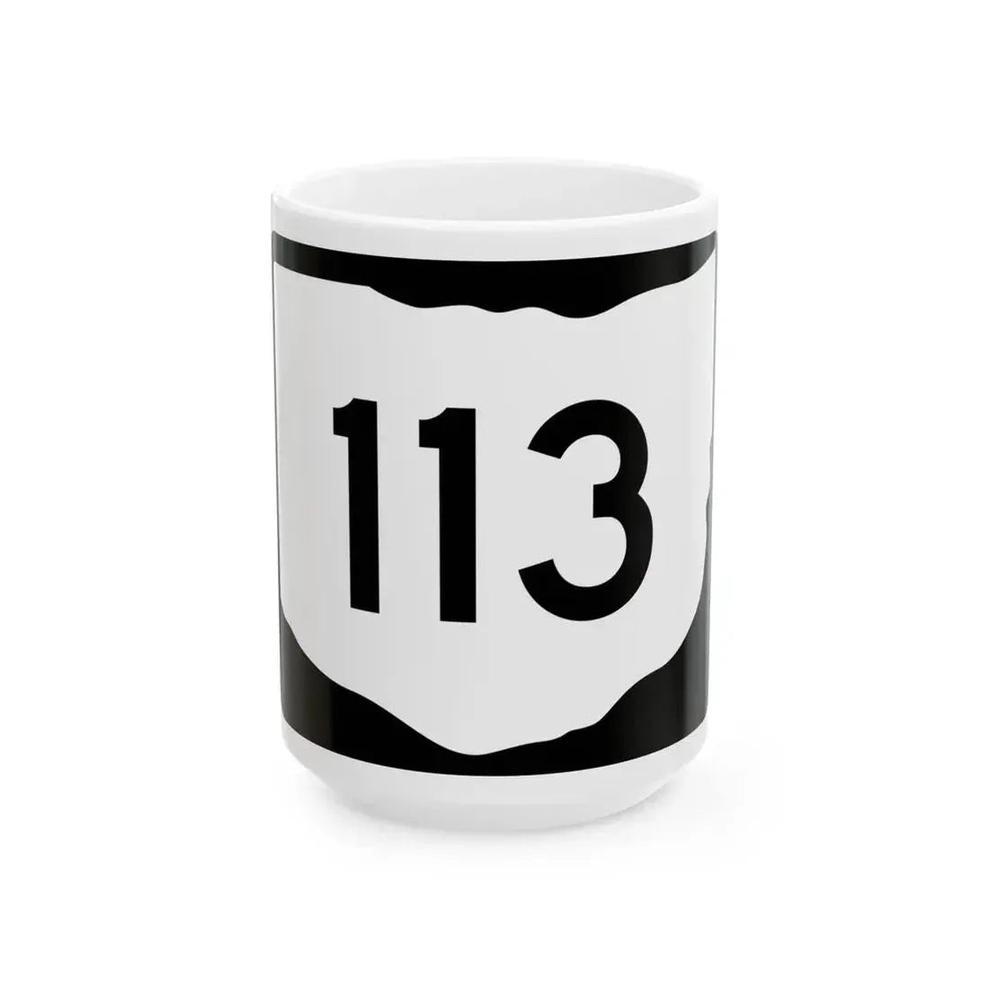 OH-113 (Ohio) (Road Sign) White Coffee Mug 15oz - Go Mug Yourself