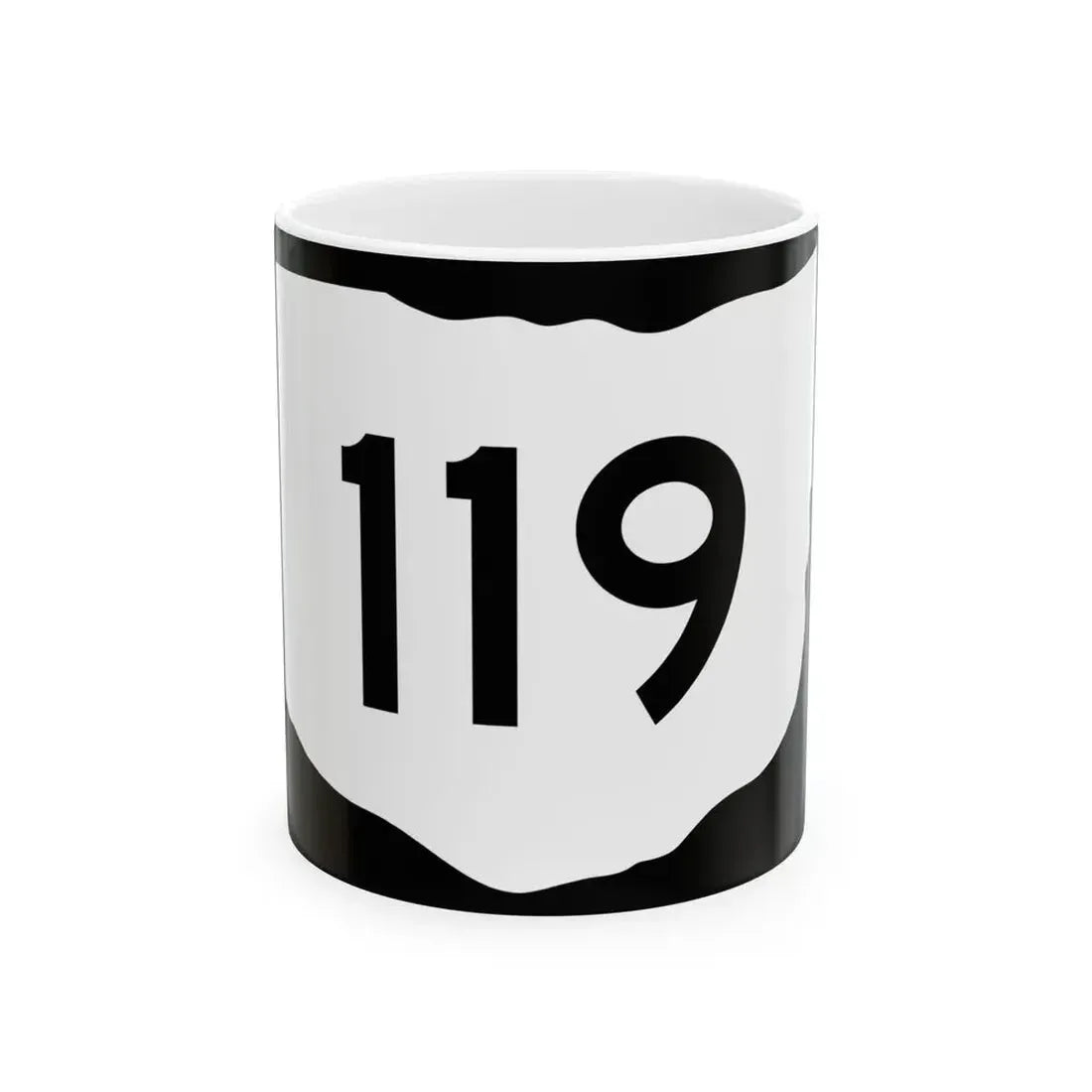 OH-119 (Ohio) (Road Sign) White Coffee Mug 11oz - Go Mug Yourself