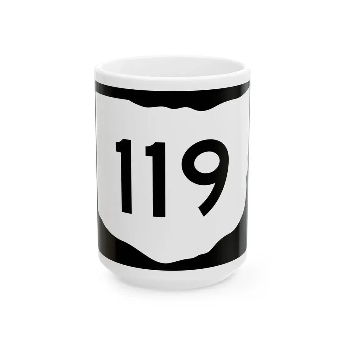 OH-119 (Ohio) (Road Sign) White Coffee Mug 15oz - Go Mug Yourself