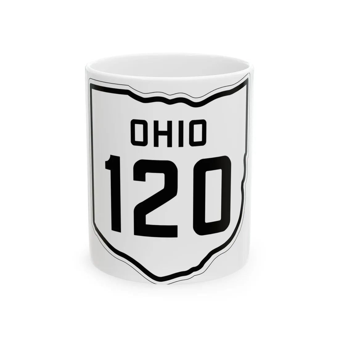 OH-120 1927 (Ohio) (Road Sign) White Coffee Mug 11oz - Go Mug Yourself