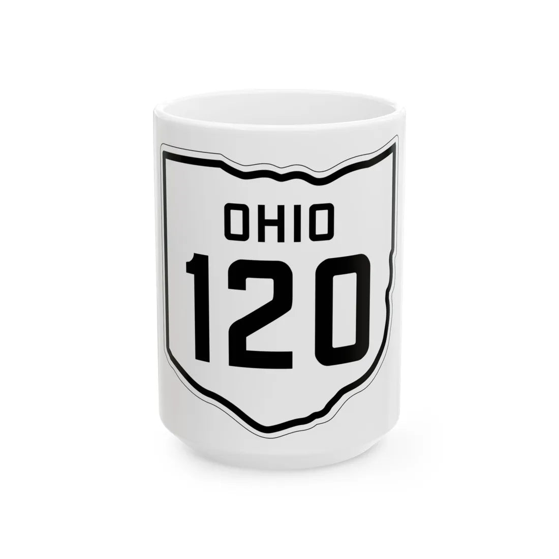 OH-120 1927 (Ohio) (Road Sign) White Coffee Mug 15oz - Go Mug Yourself