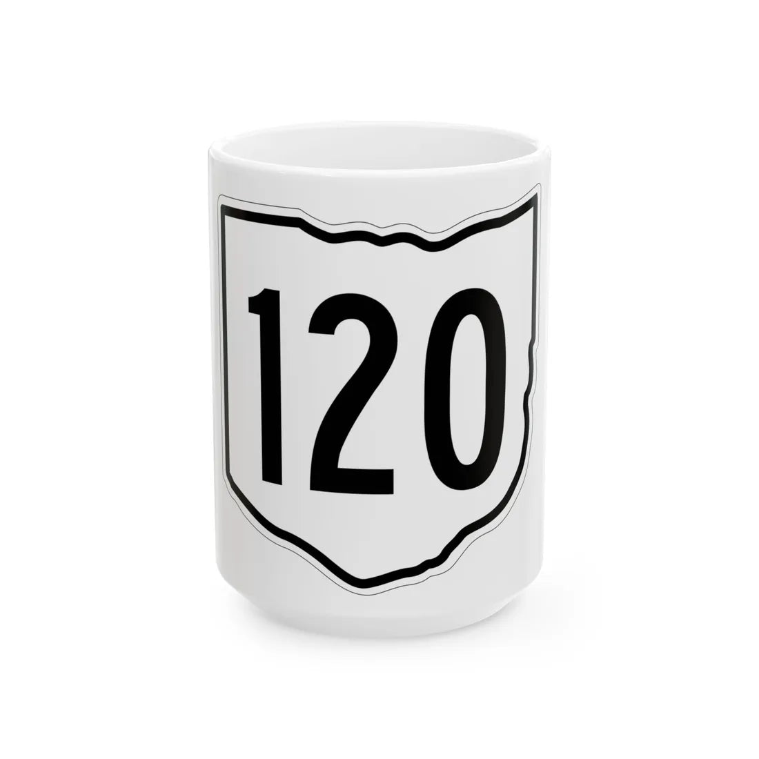 OH-120 1960 (Ohio) (Road Sign) White Coffee Mug 15oz - Go Mug Yourself