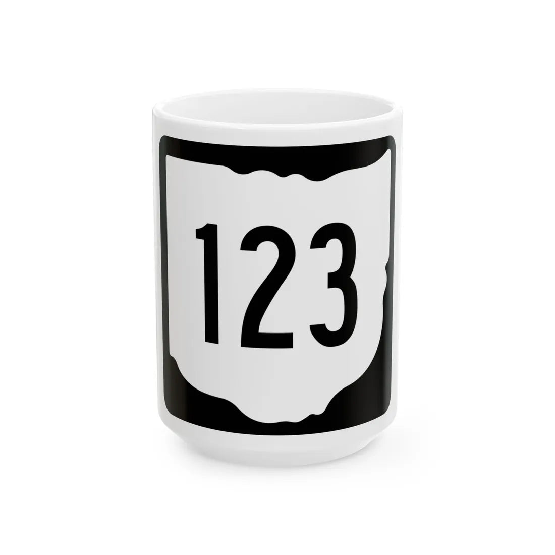 OH-123 1967 (Ohio) (Road Sign) White Coffee Mug 15oz - Go Mug Yourself